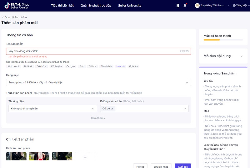 Đăng kí bán hàng trên tiktok shop