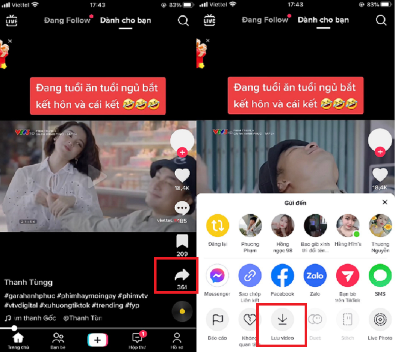 Làm sao để tải video tiktok không có nút lưu và không có logo